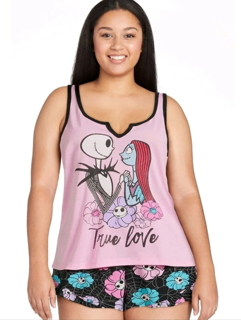 Nightmare Before Christmas 2X "True Love" Tank & Shorts Sleep Set CX-3883 - Picture 3 of 9